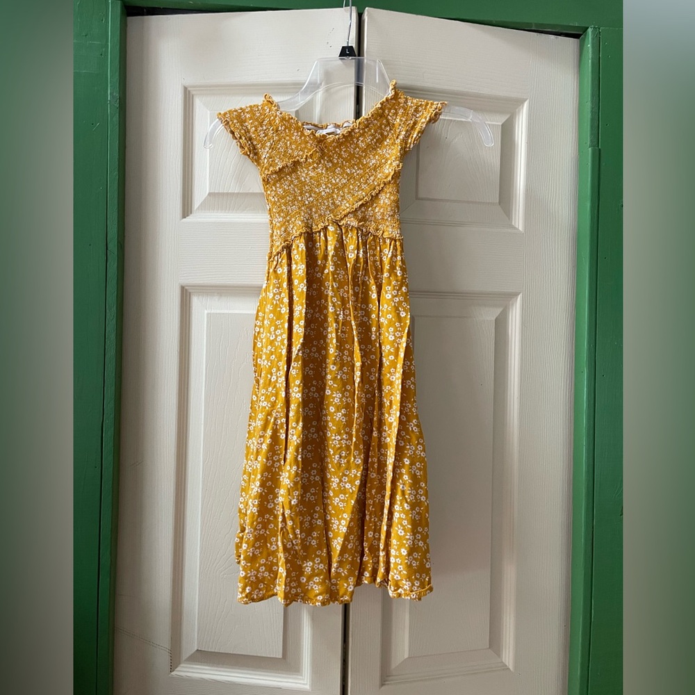 Floral Yellow Rayon Dress